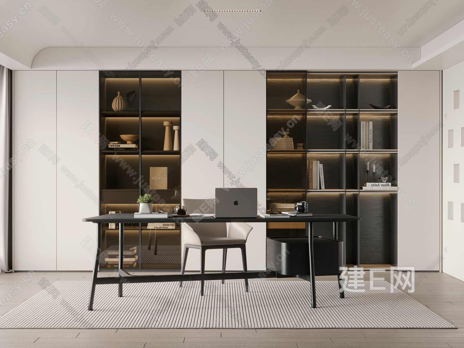 【现代书房3d模型】建E网_现代书房3d模型下载[ID:111500077]_打造3d现代书房模型免费下载平台
