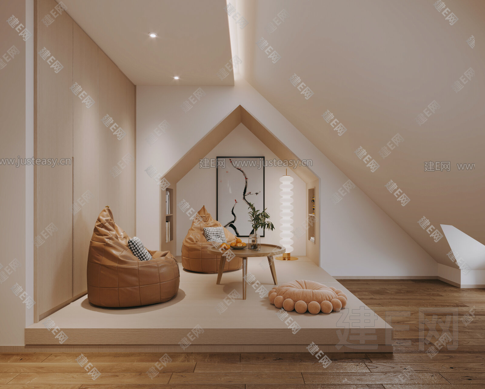 现代休闲室模型SU模型下载[ID:102126458]_建E室内设计网