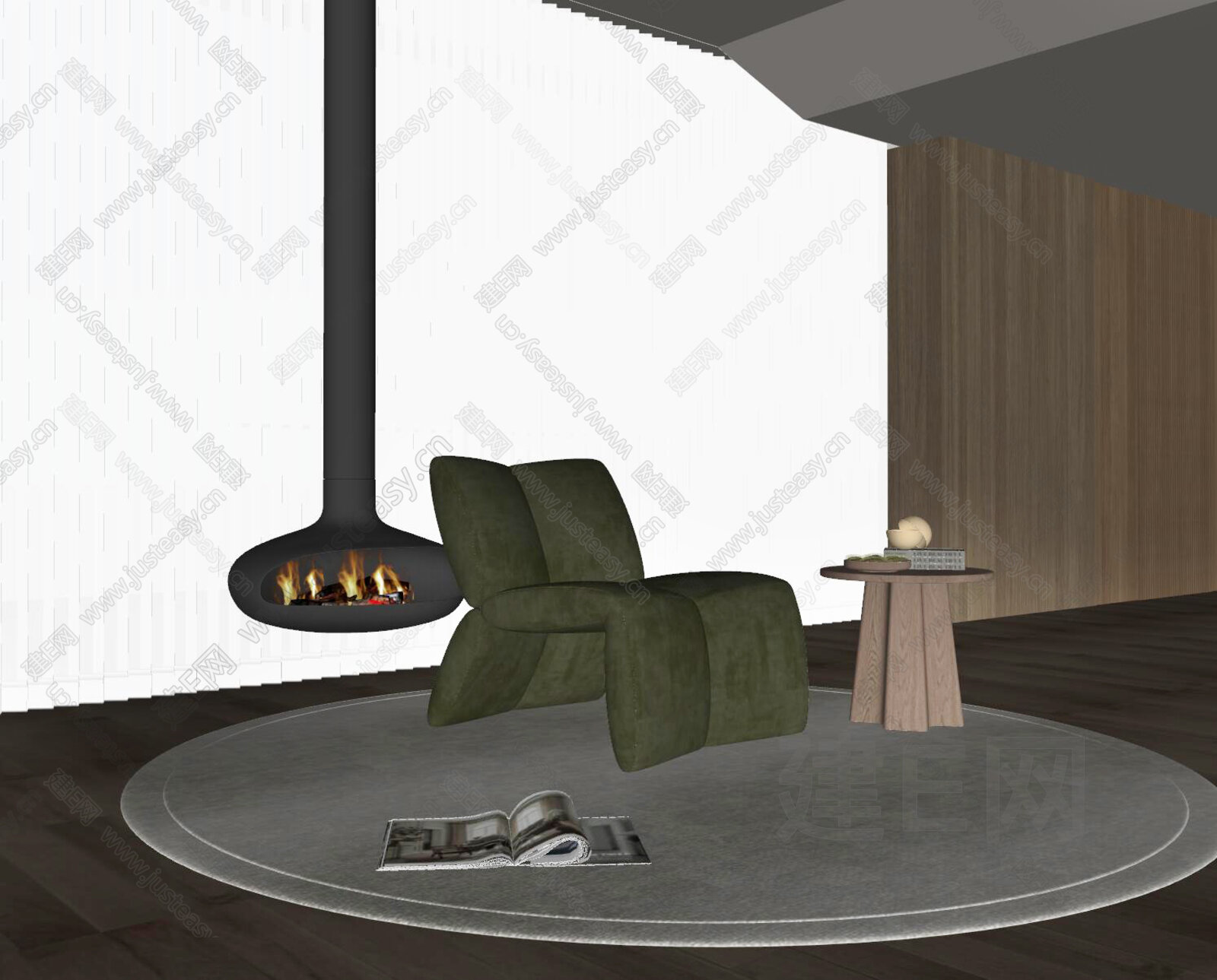 现代休闲椅模型SU模型下载[ID:101864421]_建E室内设计网