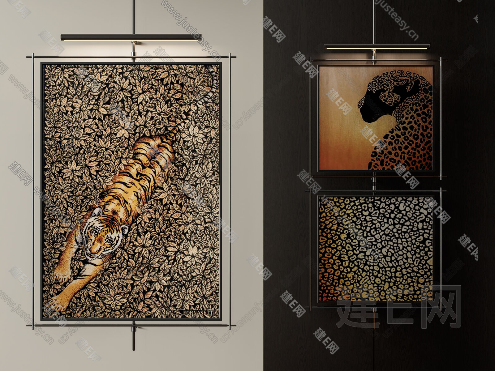 现代中古装饰画 抽象模型SU模型下载[ID:102323166]_建e网su模型