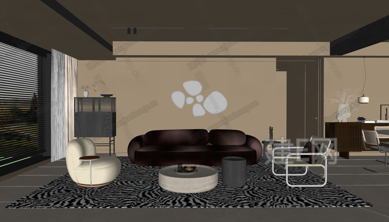 Minotti米洛提 现代客厅模型SU模型下载[ID:103109593]_建e网su模型