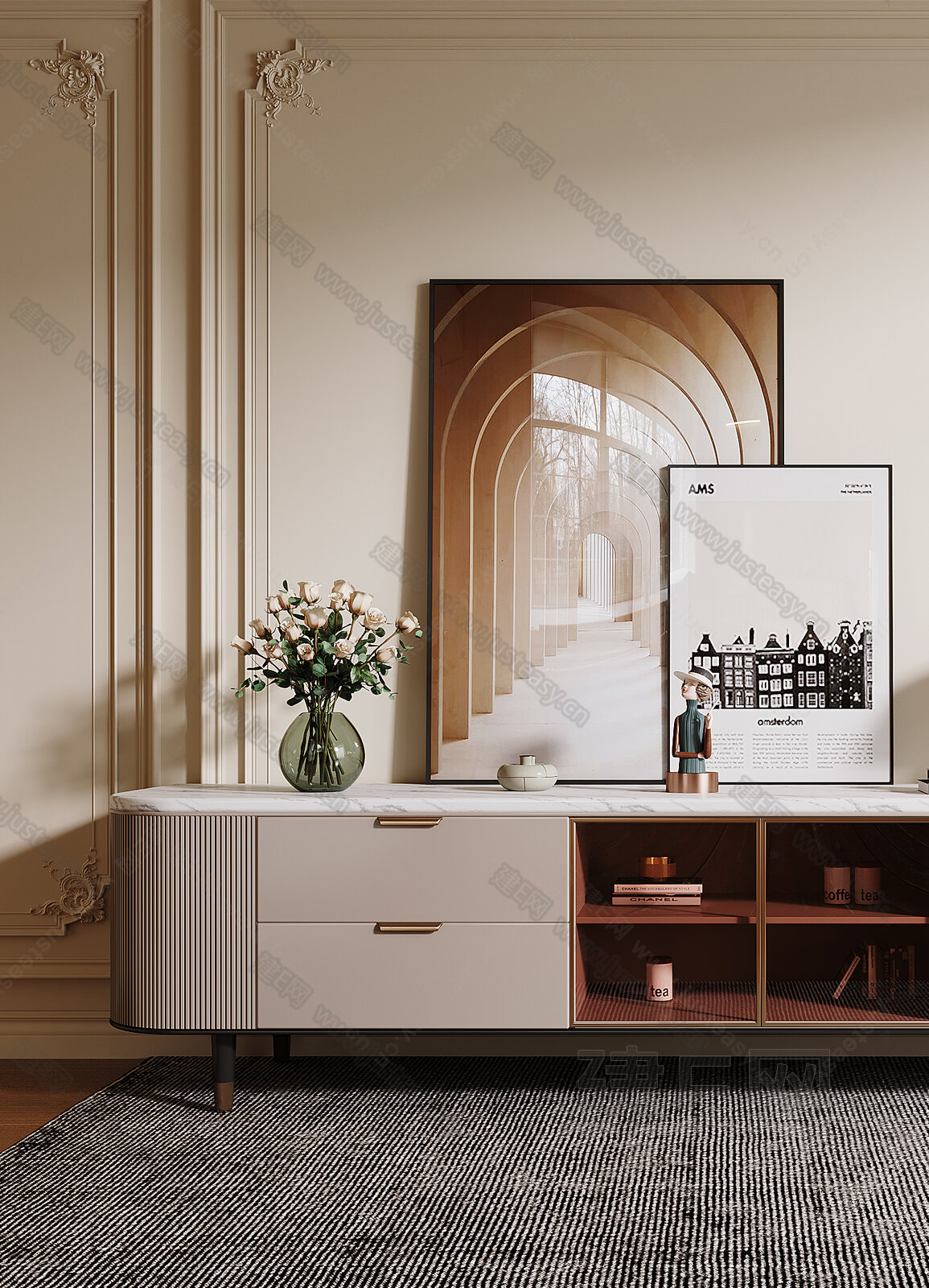 【轻奢电视柜3d模型】建e网_轻奢电视柜3d模型下载[ID:113138652]_打造3d轻奢电视柜模型免费下载平台