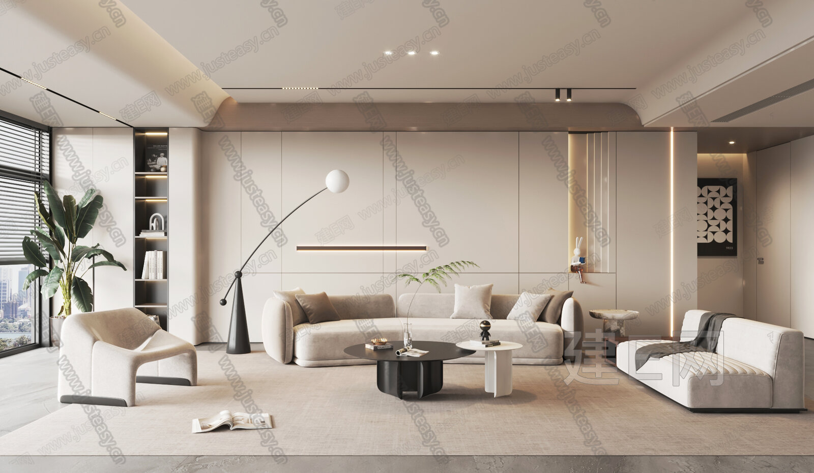 【现代客厅3d模型】建e网_现代客厅3d模型下载[ID:106256936]_打造3d现代客厅模型免费下载平台