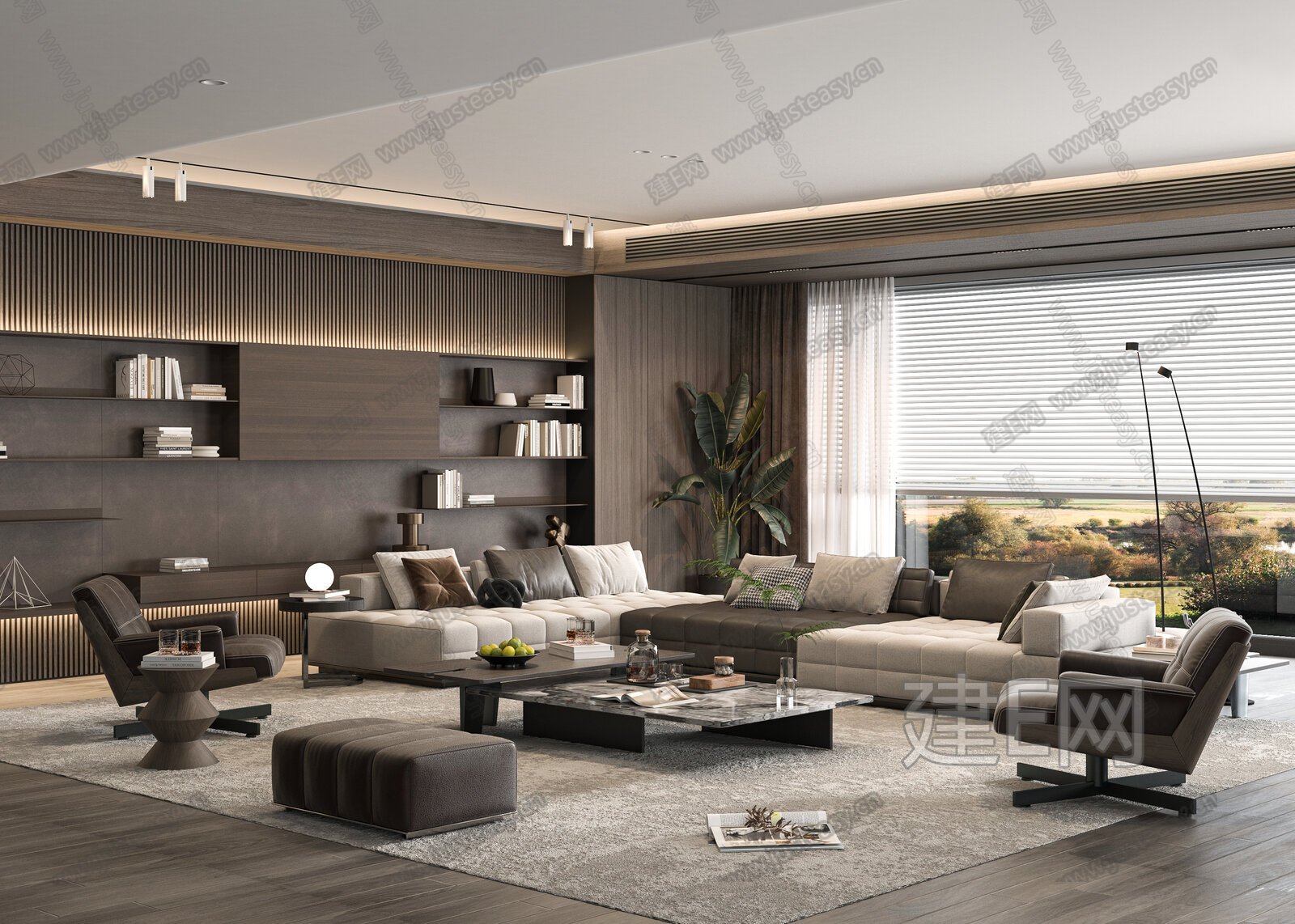 米洛提 Minotti 现代客厅模型SU模型下载[ID:114119499]_建E室内设计网