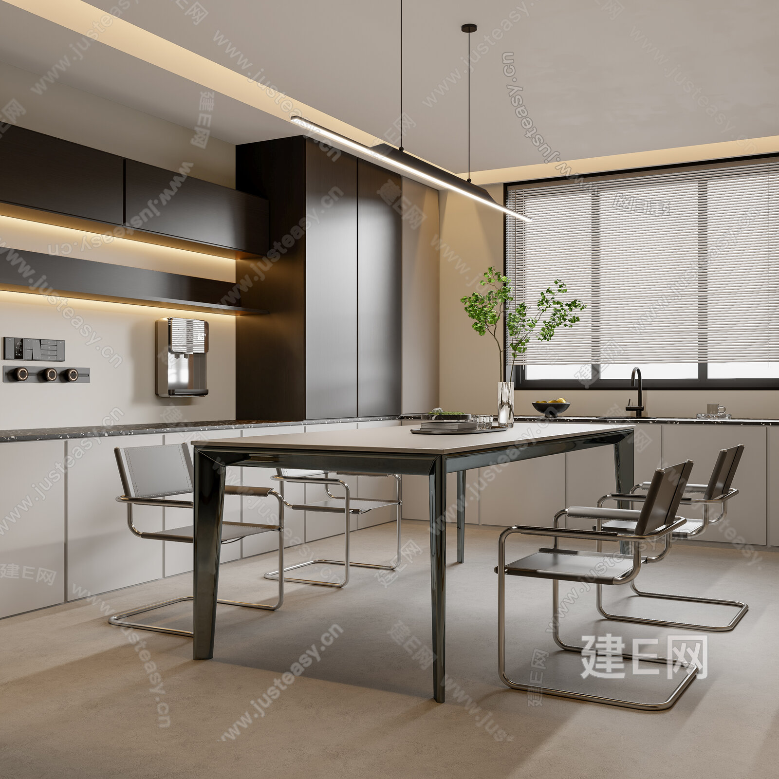 【现代餐厅3d模型】建E网_现代餐厅3d模型下载[ID:106584824]_打造3d现代餐厅模型免费下载平台