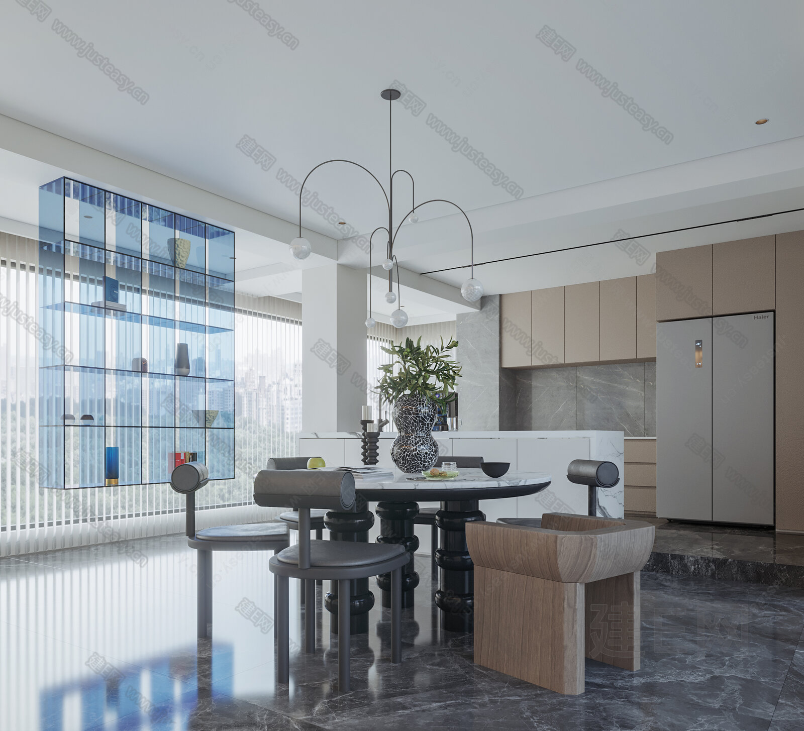 现代餐厅模型SU模型下载[ID:113791904]_建e网su模型