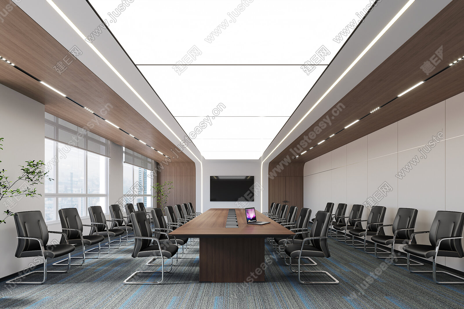 现代办公会议室模型SU模型下载[ID:114709430]_建e网su模型