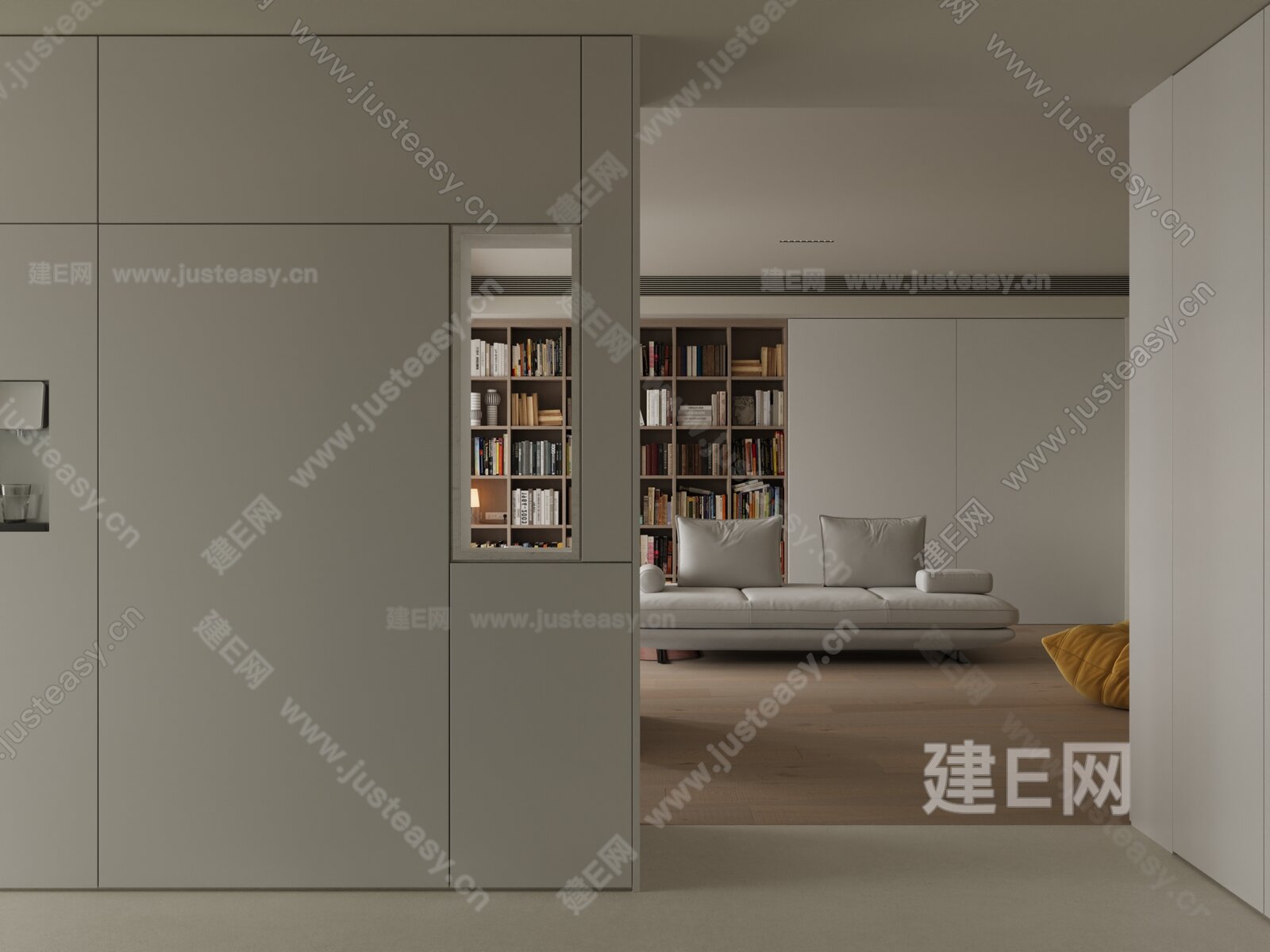 现代极简客餐厅模型SU模型下载[ID:114316057]_建e网su模型