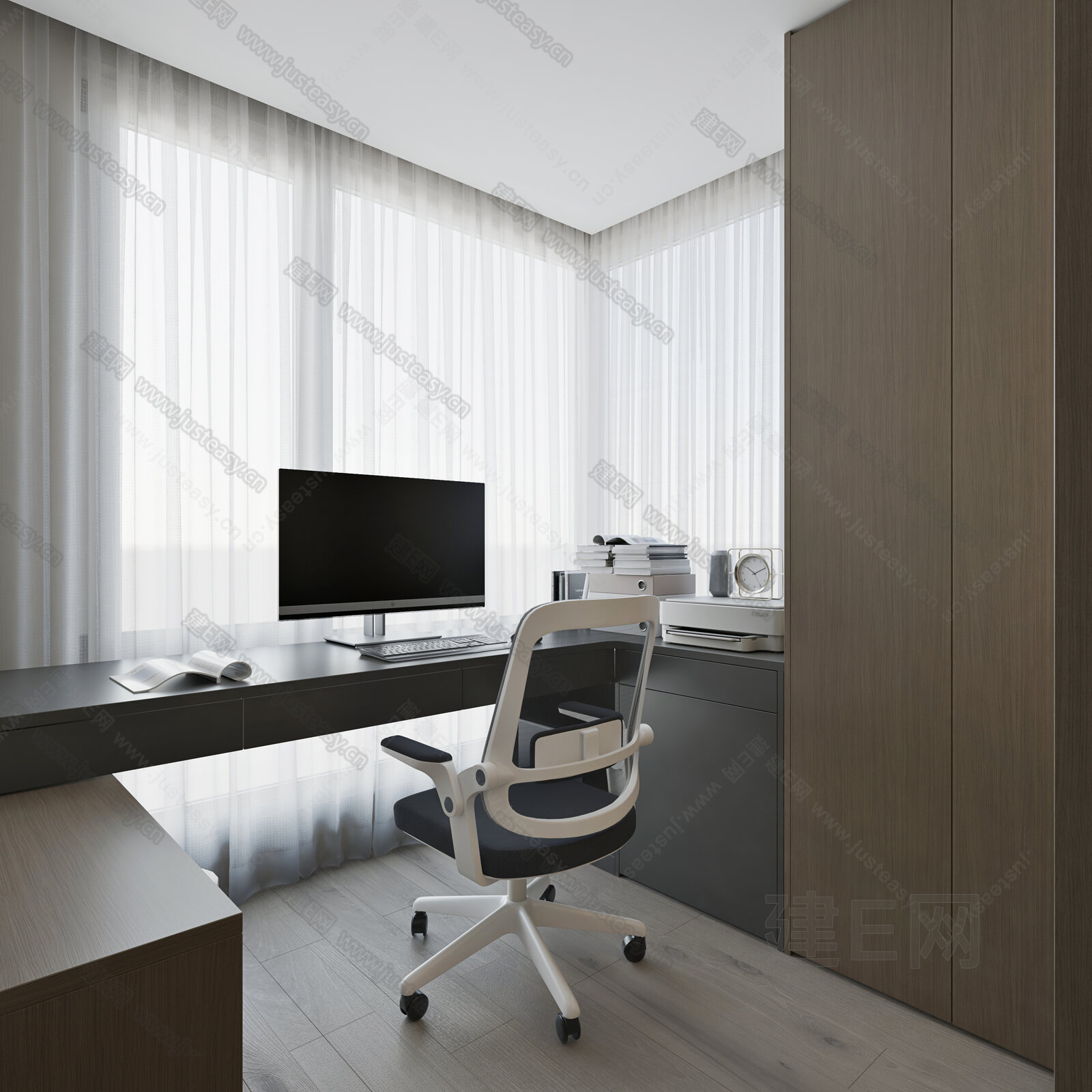【现代书房3d模型】建E网_现代书房3d模型下载[ID:107698928]_打造3d现代书房模型免费下载平台
