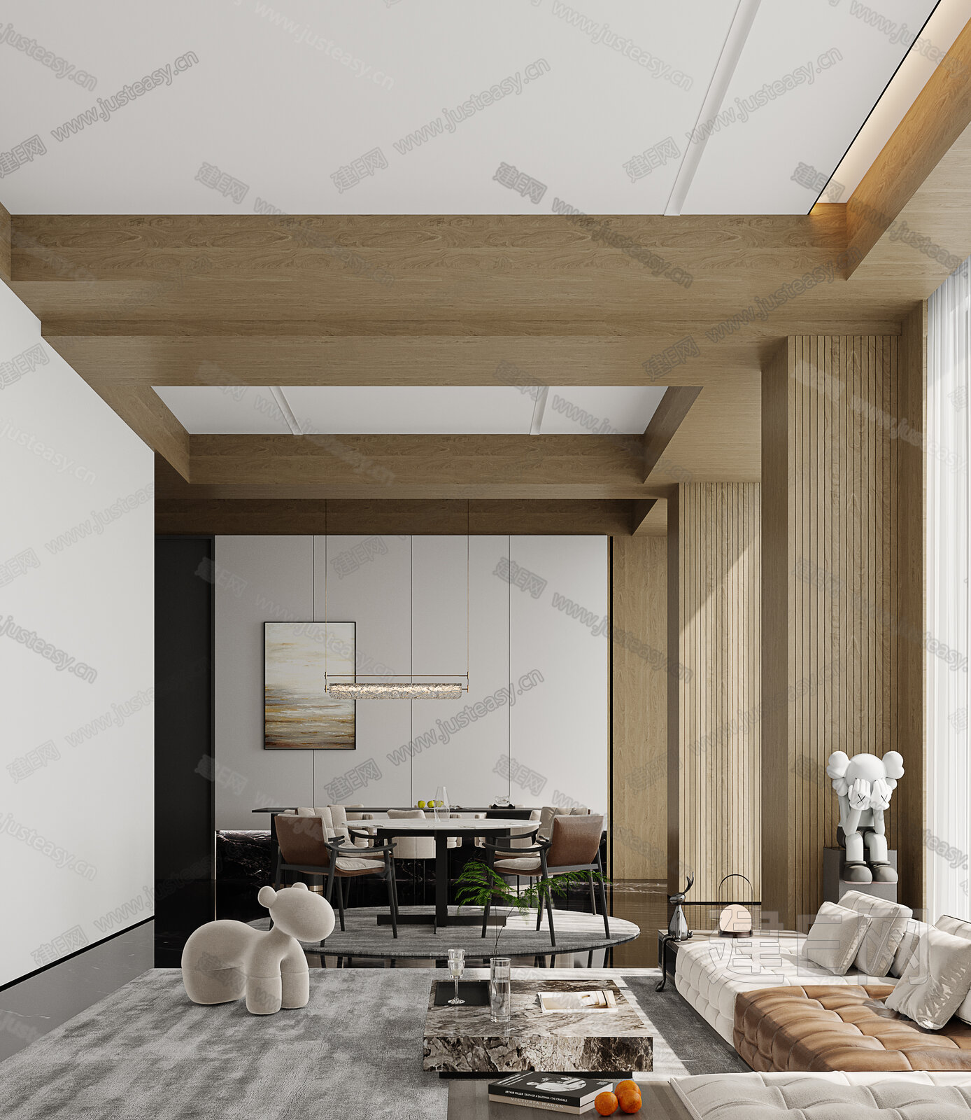 【现代客餐厅3d模型】建E网_现代客餐厅3d模型下载[ID:109009603]_打造3d现代客餐厅模型免费下载平台