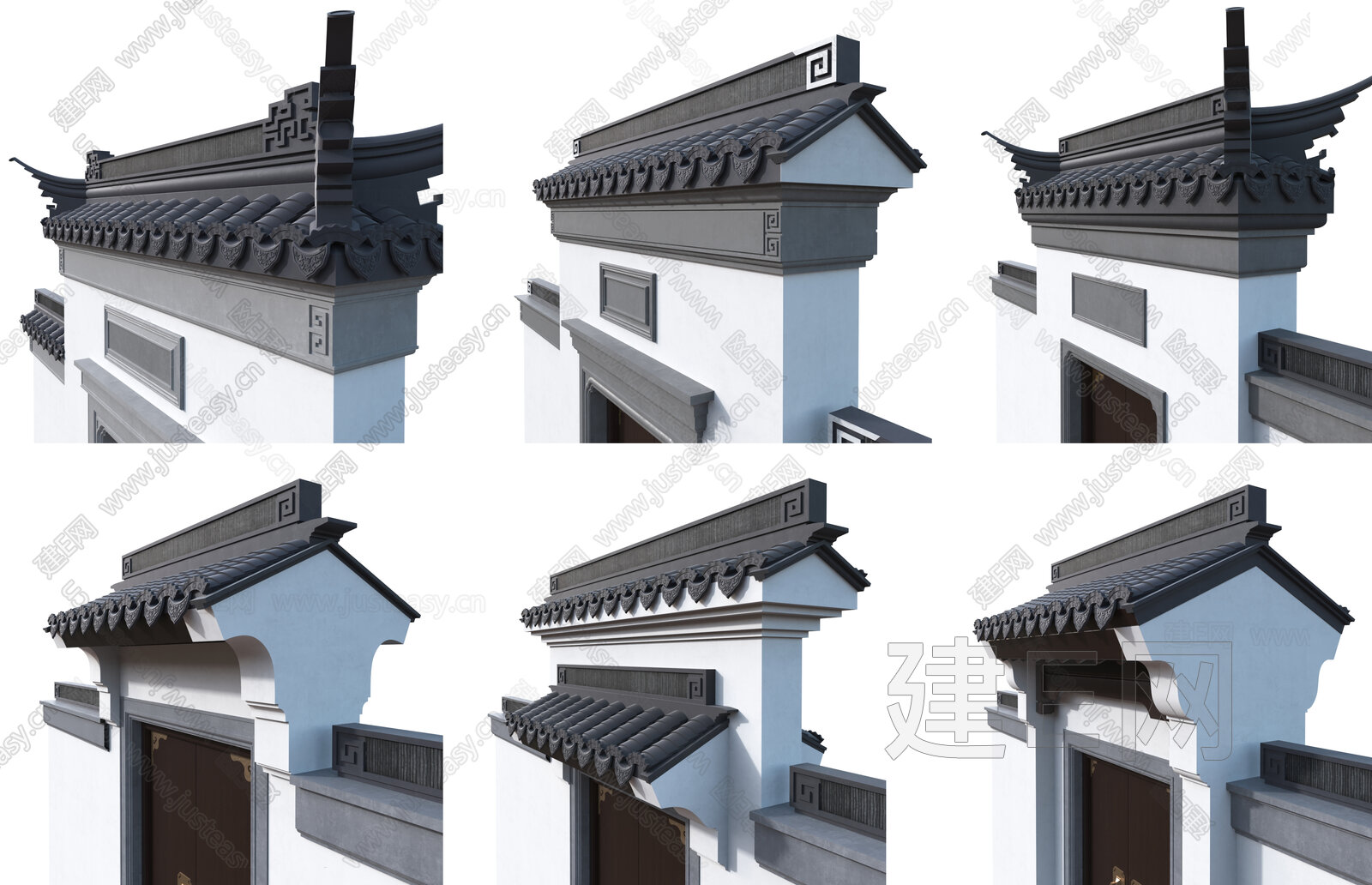 中式徽派建筑门面 店铺门头3d模型下载_ID12208445_3dmax免费模型-欧模网