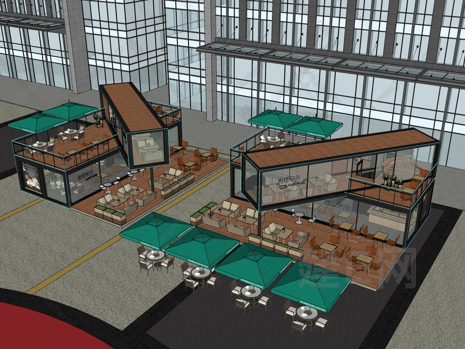 集装箱建筑模型SU模型下载[ID:115626763]_建E室内设计网