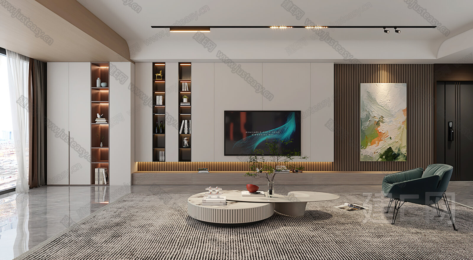 【现代客厅3d模型】建e网_现代客厅3d模型下载[ID:100883018]_打造3d现代客厅模型免费下载平台