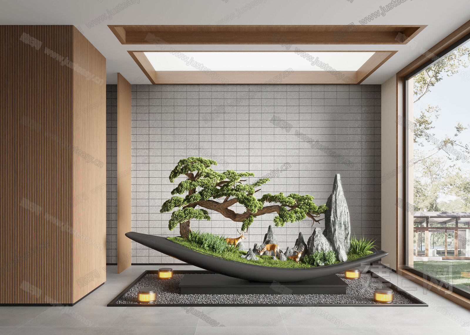 现代室内景观植物造景模型SU模型下载[ID:115823575]_建E室内设计网