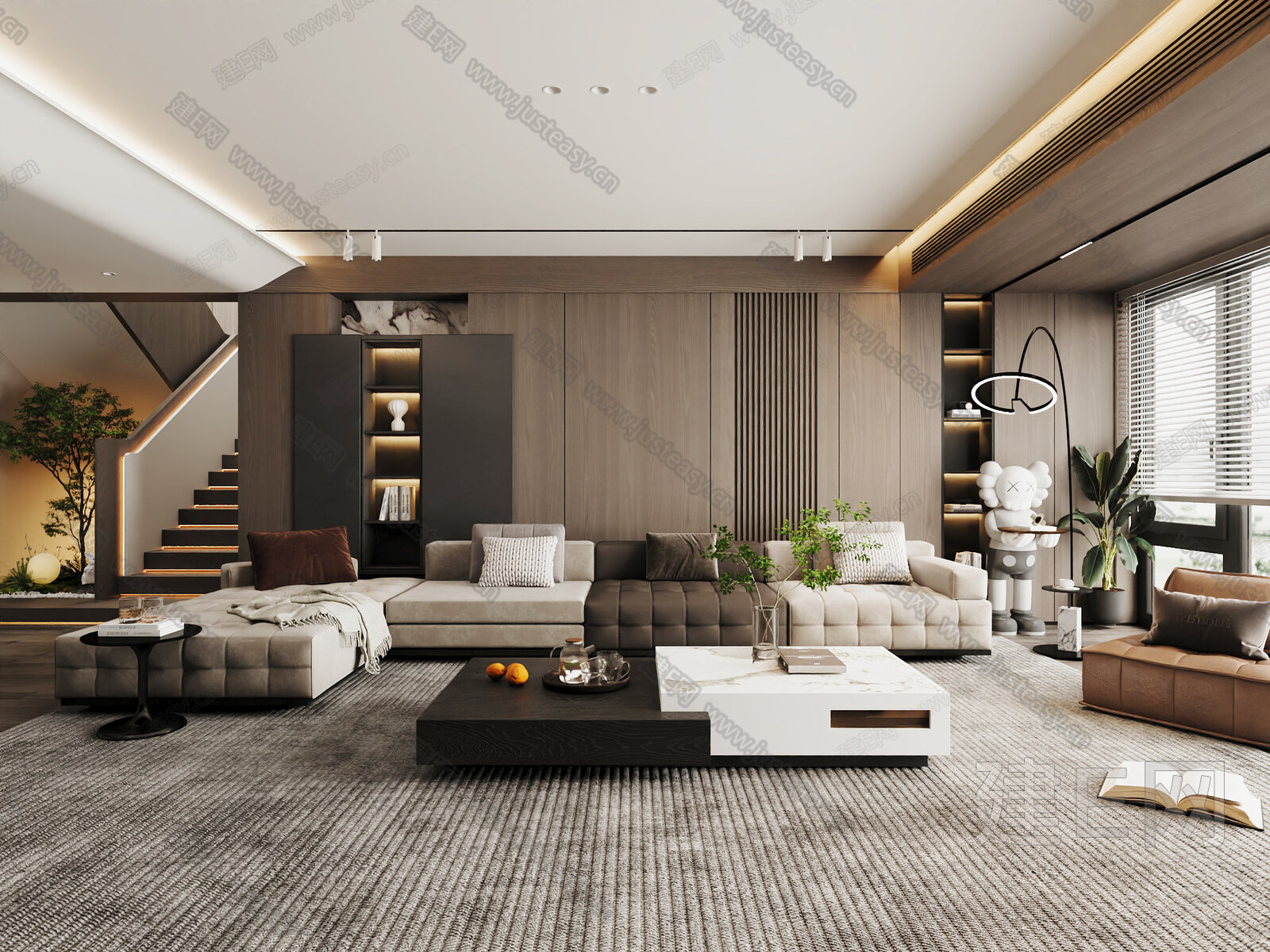 【现代客厅3d模型】建E网_现代客厅3d模型下载[ID:101669527]_打造3d现代客厅模型免费下载平台