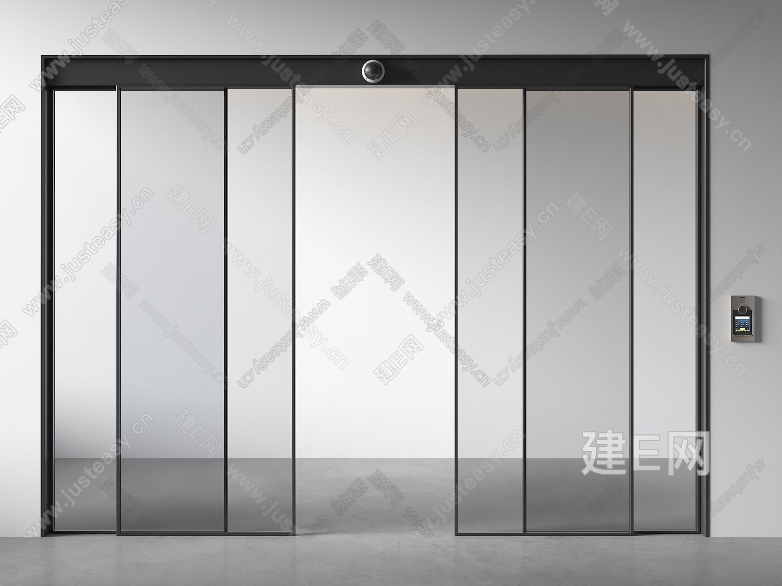智能玻璃移门模型SU模型下载[ID:115954598]_建e网su模型