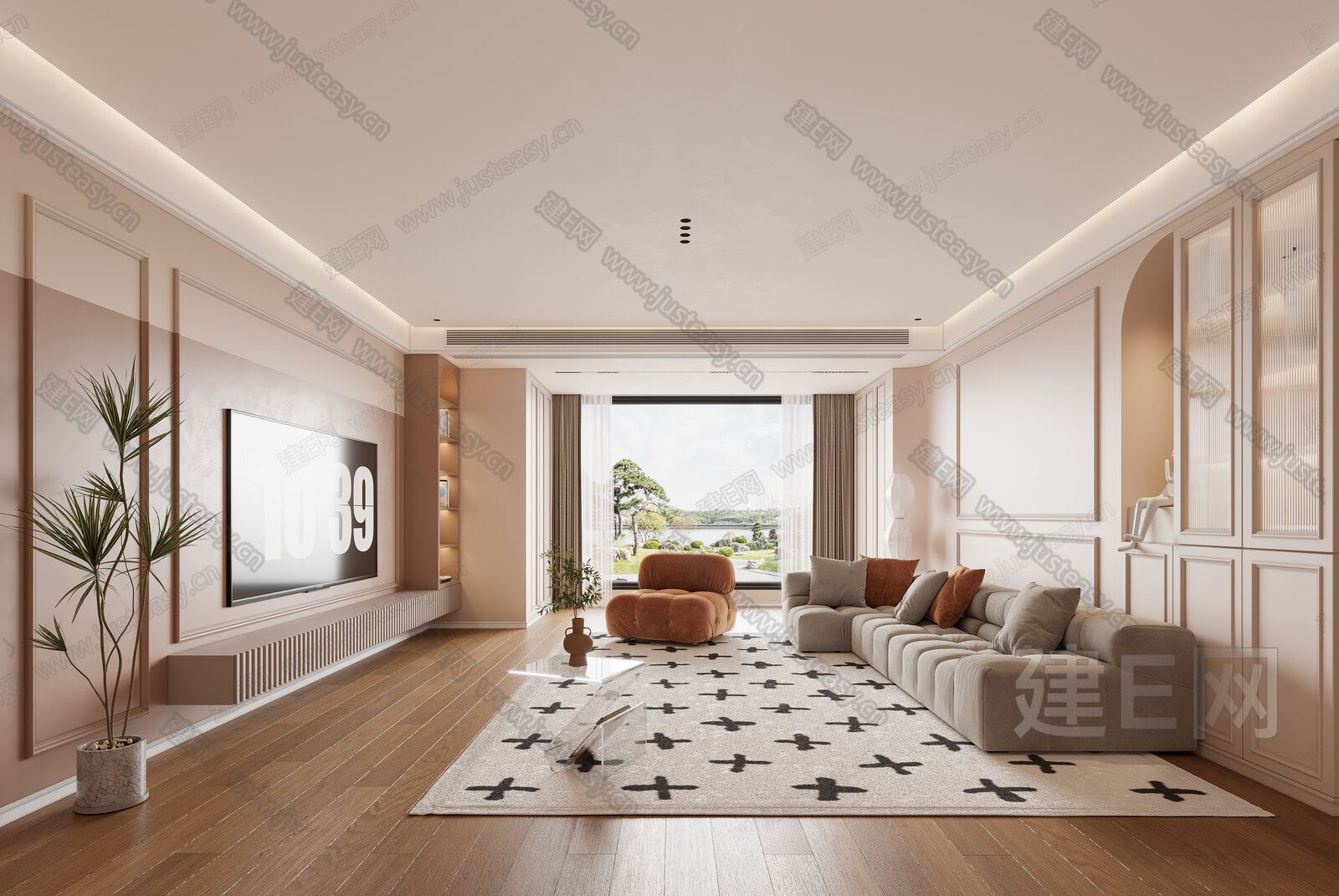 【现代客厅3d模型】建E网_现代客厅3d模型下载[ID:101866079]_打造3d现代客厅模型免费下载平台