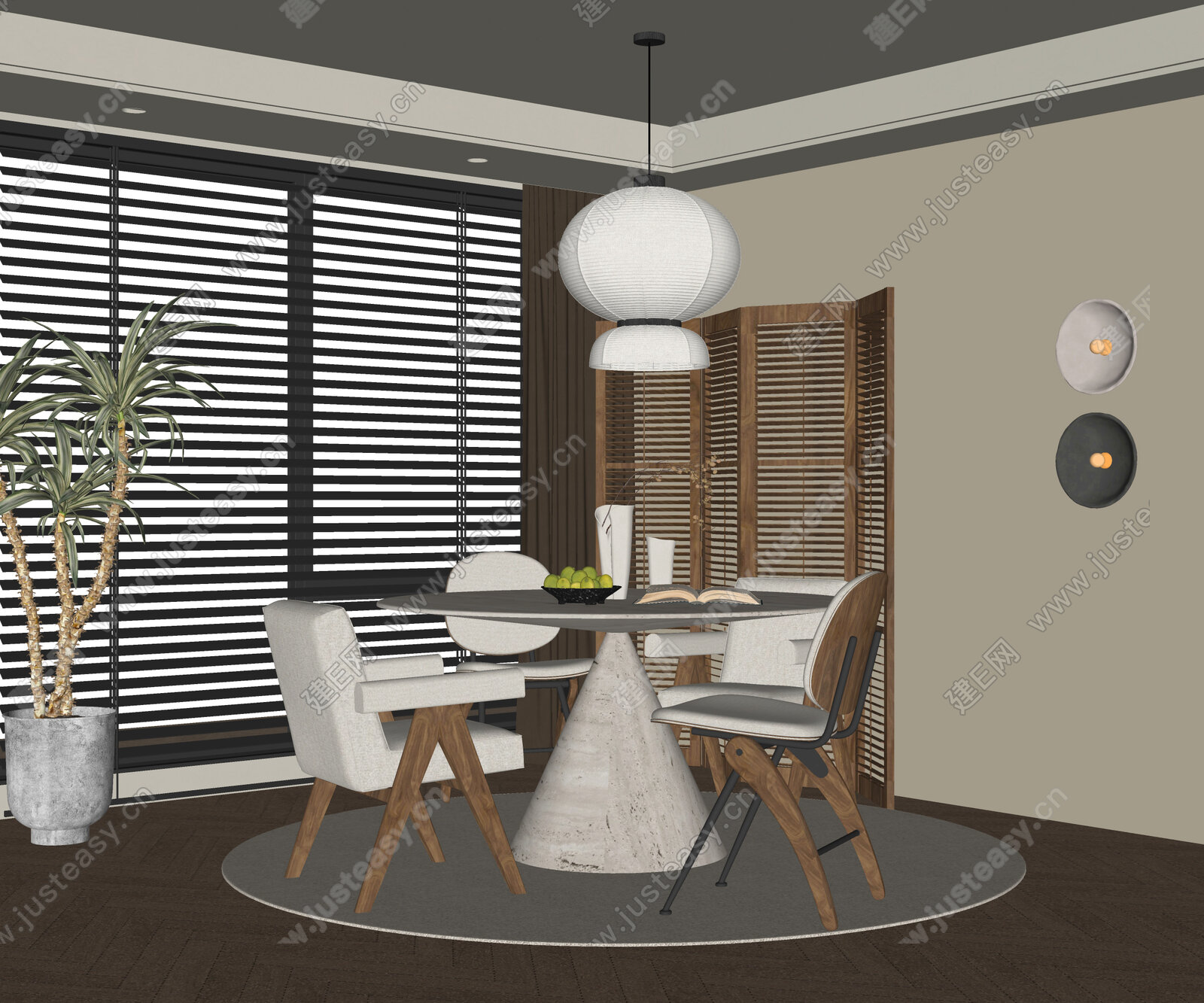 现代餐厅模型SU模型下载[ID:116478758]_建e网su模型