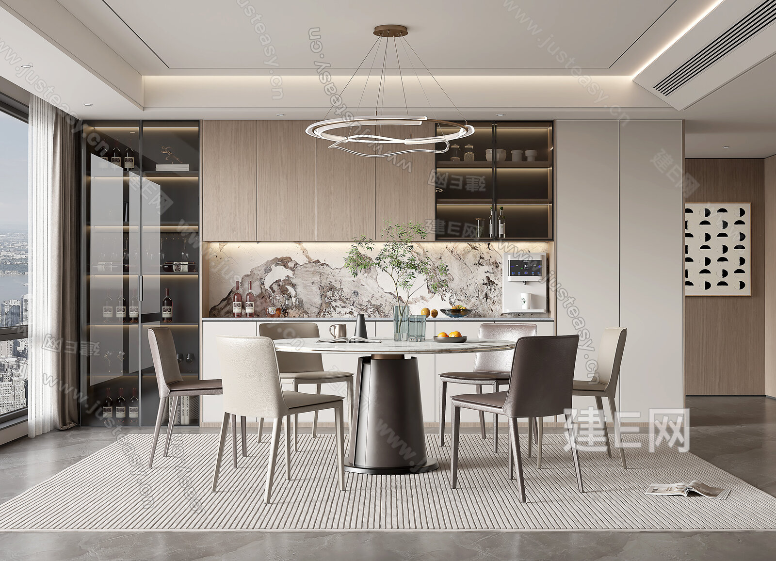 现代餐厅模型SU模型下载[ID:111825894]_建e网su模型
