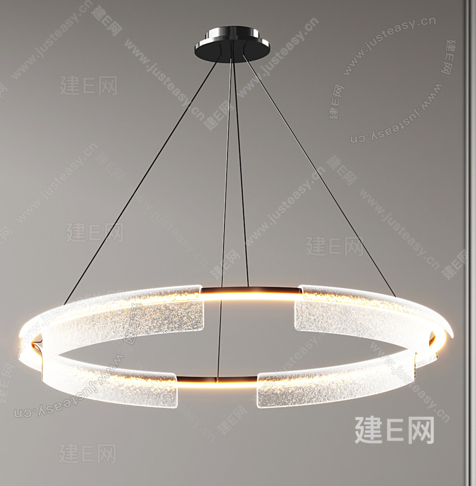 现代环形吊灯 玻璃模型SU模型下载[ID:113070983]_建e网su模型
