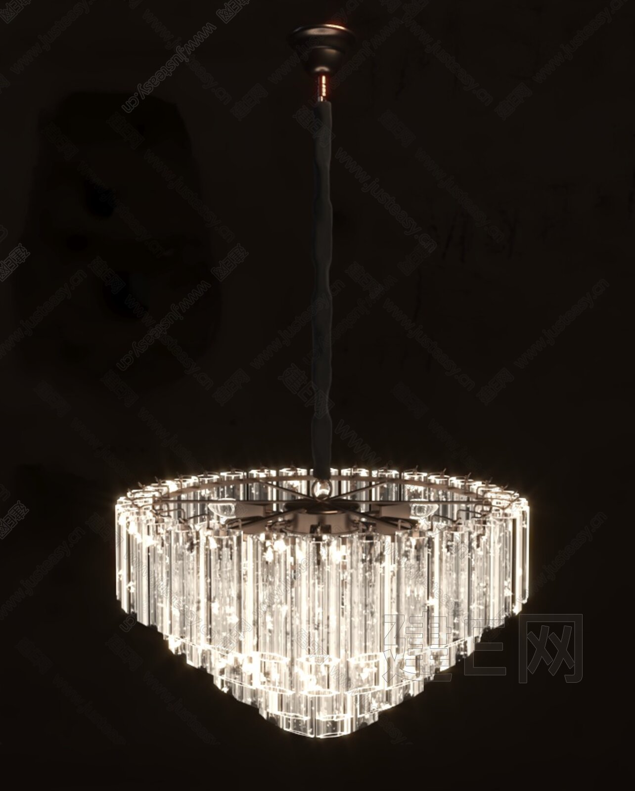 轻奢水晶灯模型SU模型下载[ID:105075308]_建E室内设计网