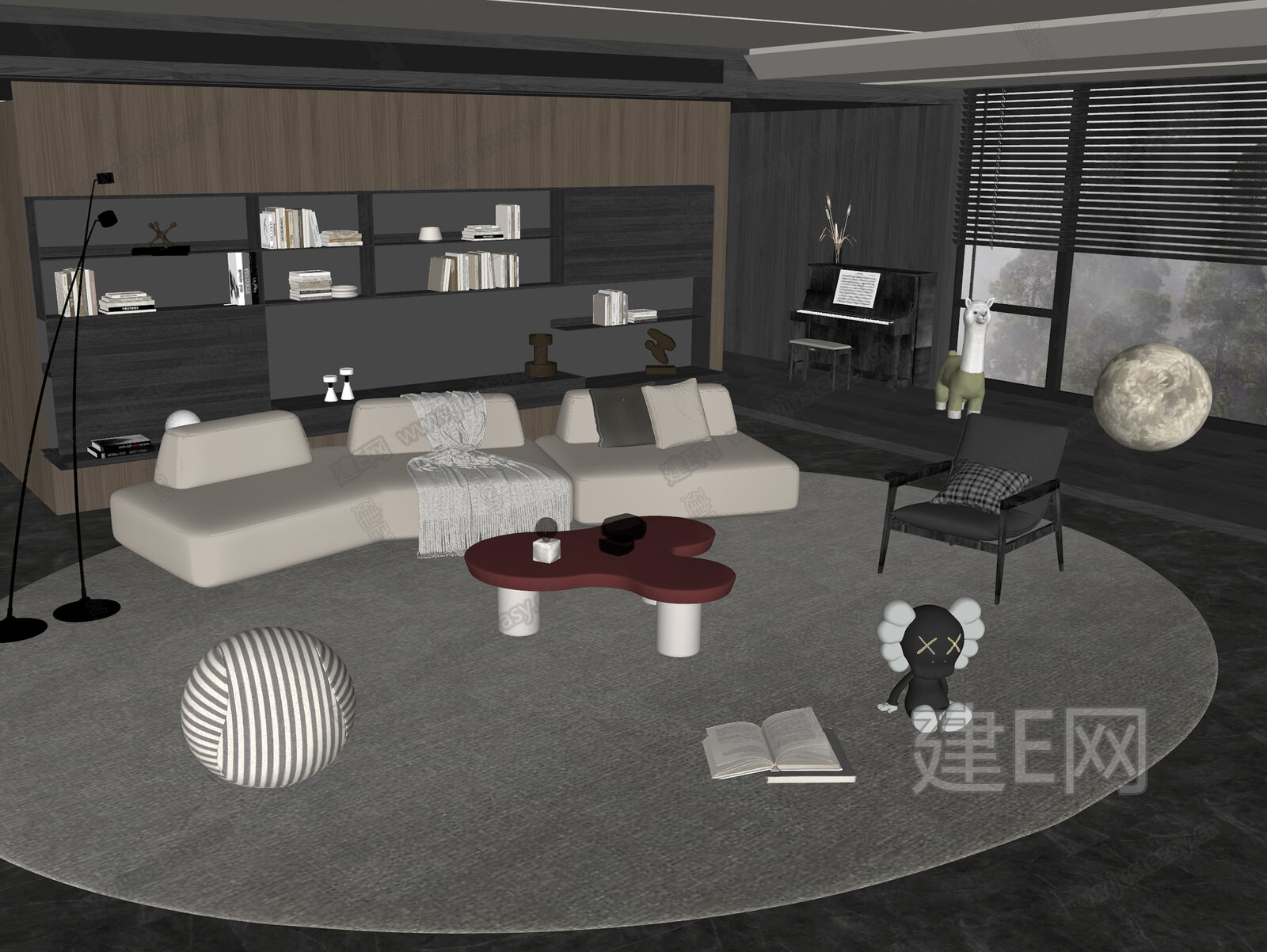 Minotti米洛提 现代客厅模型SU模型下载[ID:105730671]_建e网su模型