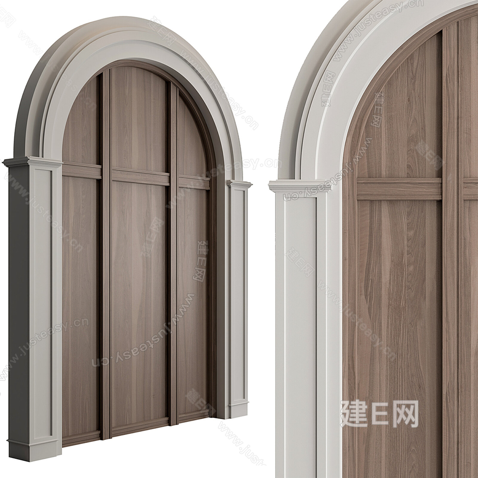 欧式拱形门造型模型SU模型下载[ID:107369132]_建E室内设计网