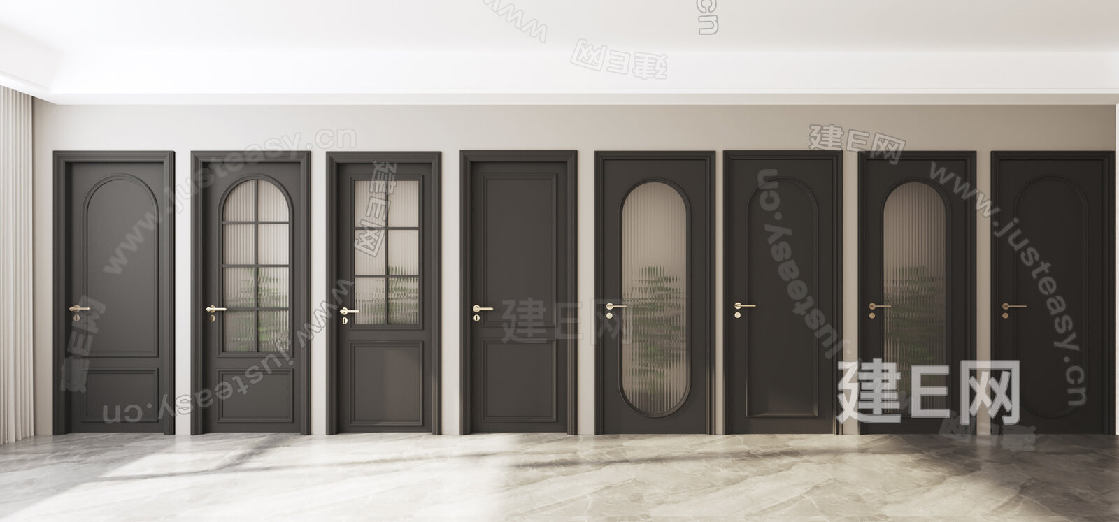 法式门组合模型SU模型下载[ID:107368962]_建e网su模型