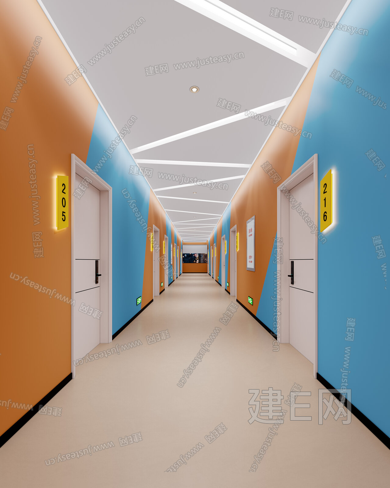 现代过道 模型SU模型下载[ID:107696674]_建e网su模型