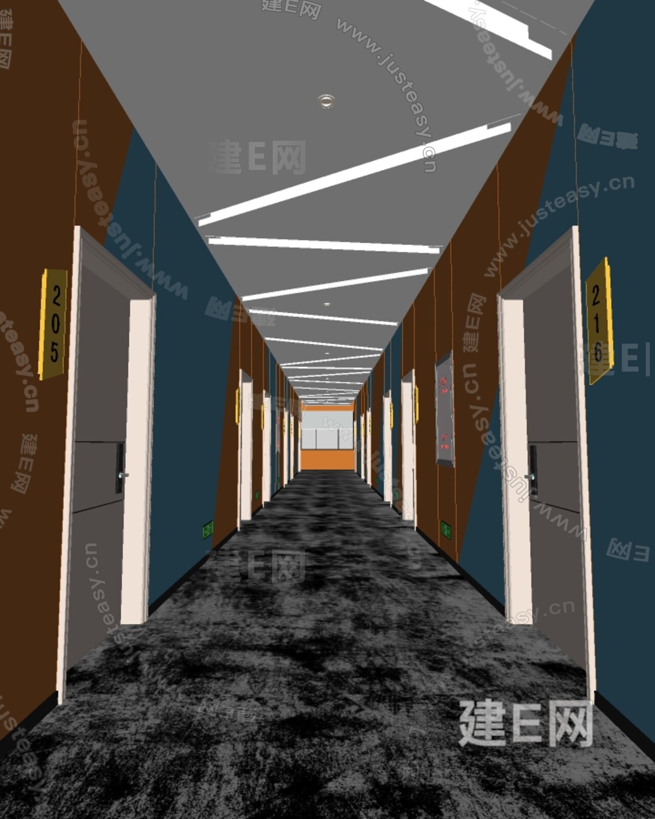 现代过道 模型SU模型下载[ID:107696674]_建e网su模型