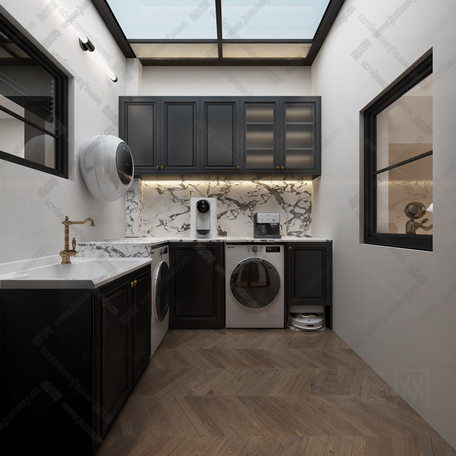 法式中古风洗衣房模型SU模型下载[ID:108352209]_建E室内设计网