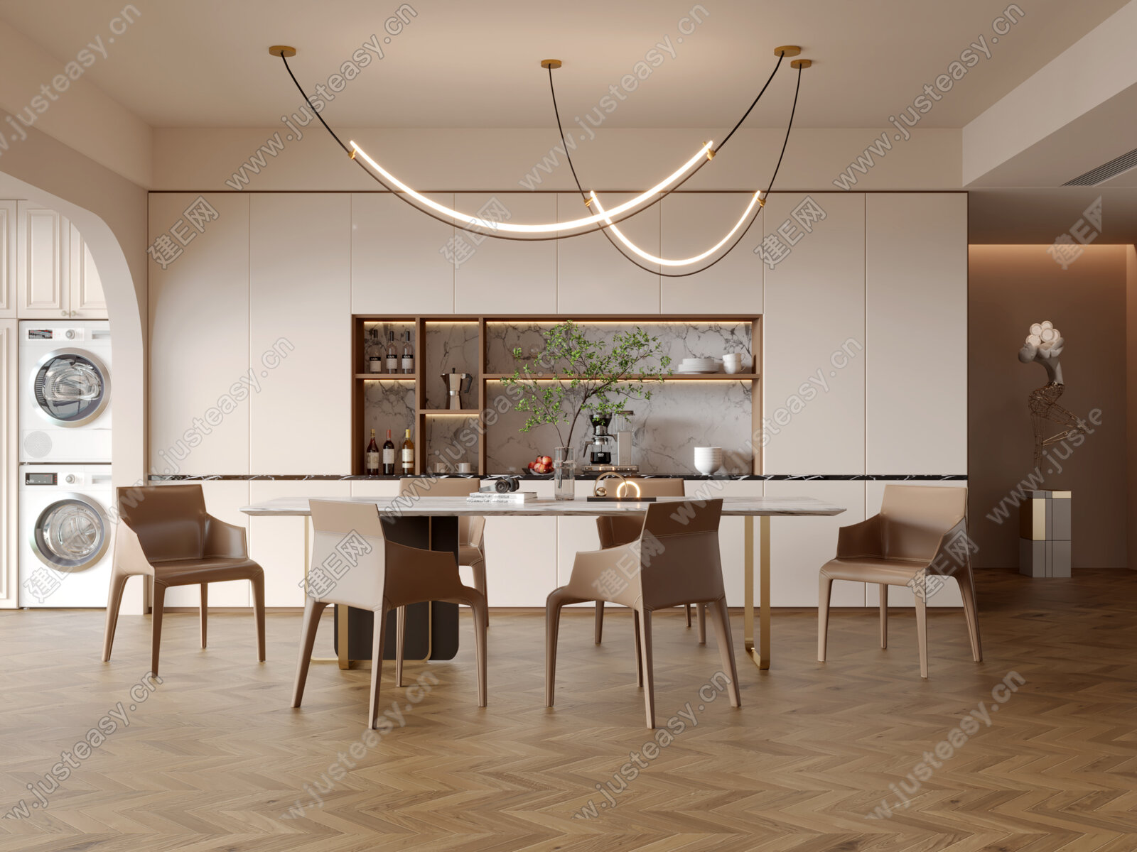 【现代餐厅3d模型】建e网_现代餐厅3d模型下载[ID:112679653]_打造3d现代餐厅模型免费下载平台