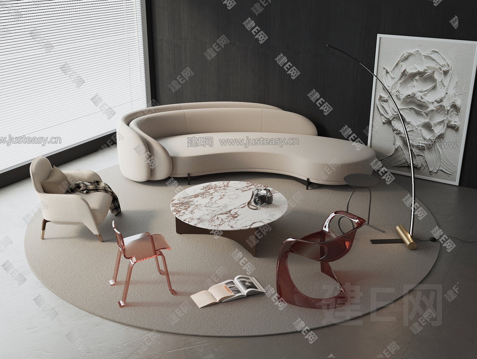 【现代沙发茶几组合3d模型】建E网_现代沙发茶几组合3d模型下载[ID:113072700]_打造3d现代沙发茶几组合模型免费下载平台