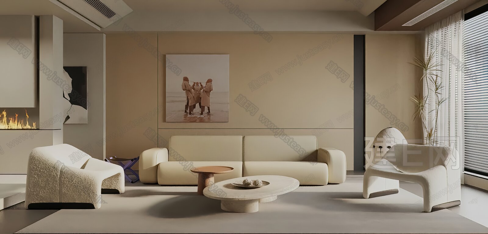 【现代客厅3d模型】建E网_现代客厅3d模型下载[ID:105078262]_打造3d现代客厅模型免费下载平台