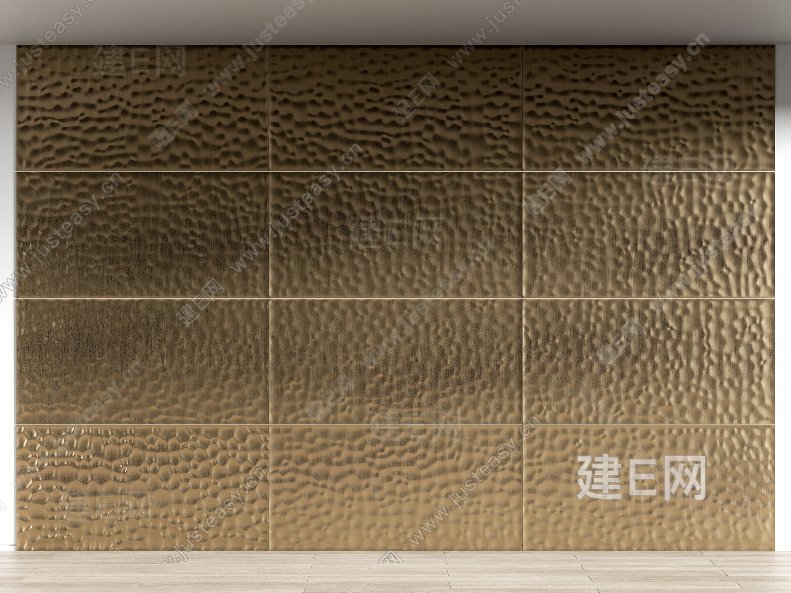 现代锤纹金属板模型SU模型下载[ID:100815512]_建E室内设计网
