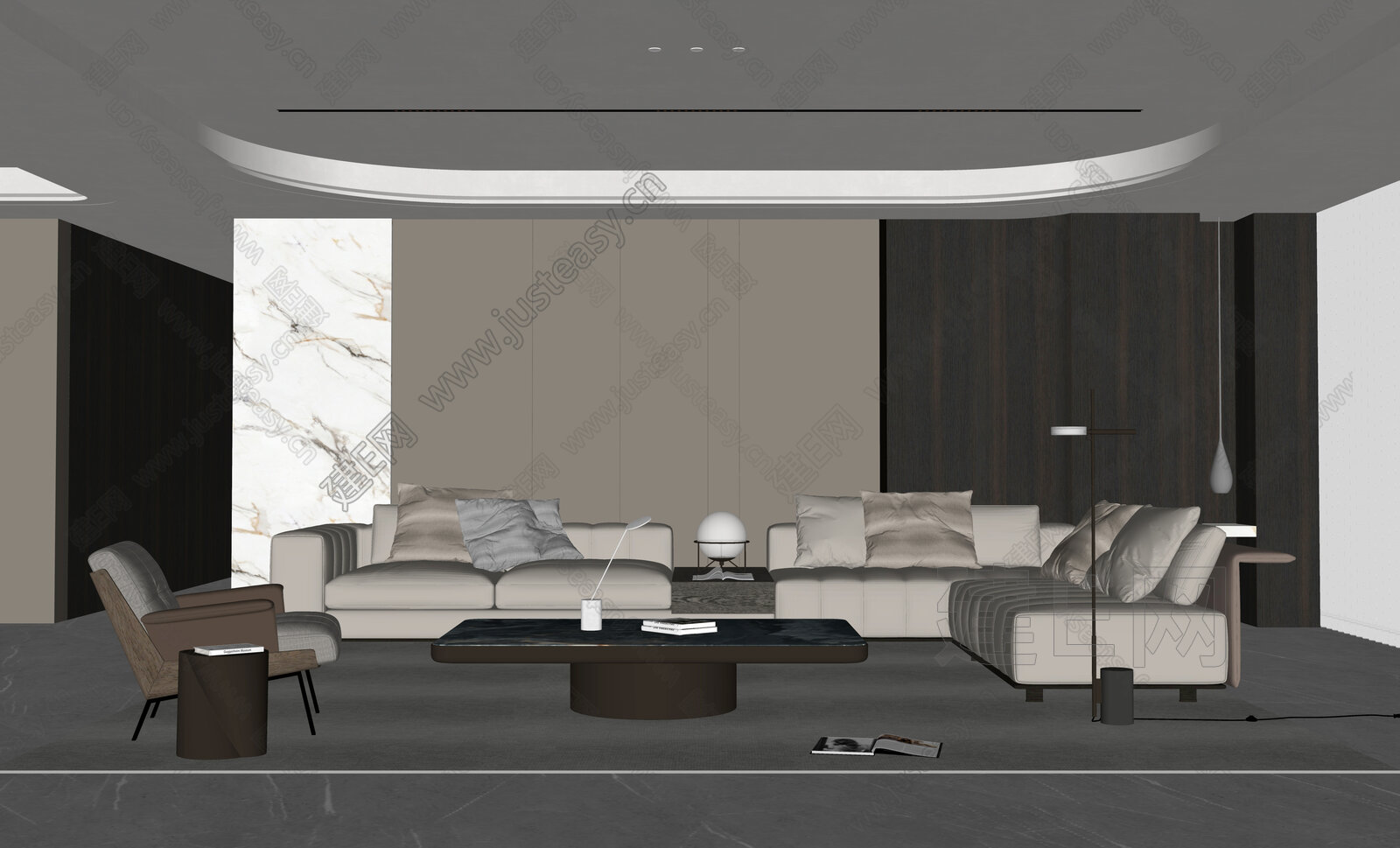 Minotti米洛提 现代客厅模型SU模型下载[ID:101601991]_建e网su模型