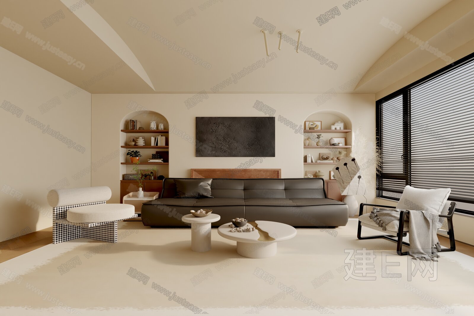 【现代客厅3d模型】建E网_现代客厅3d模型下载[ID:106192374]_打造3d现代客厅模型免费下载平台