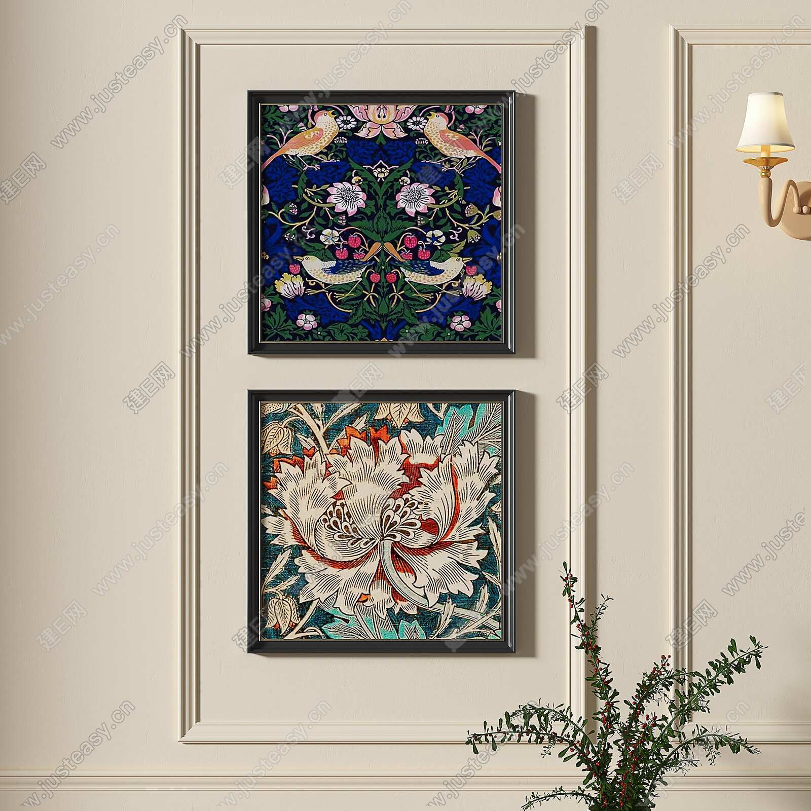 法式中古装饰画模型SU模型下载[ID:103109319]_建E室内设计网