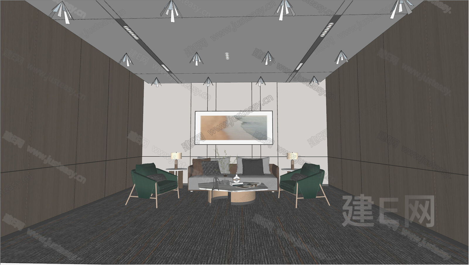 现代贵宾接待室模型SU模型下载[ID:103240397]_建e网su模型