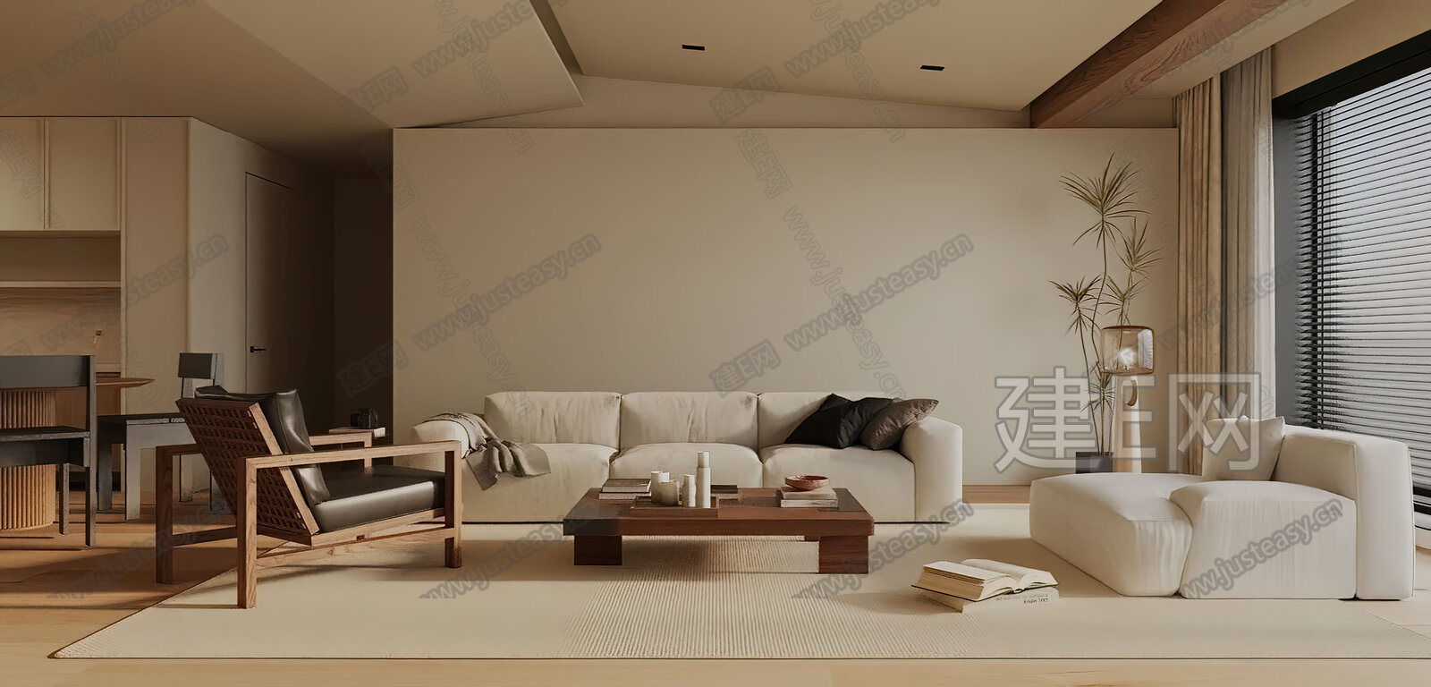 【侘寂风客厅3d模型】建E网_侘寂风客厅3d模型下载[ID:108289373]_打造3d侘寂风客厅模型免费下载平台