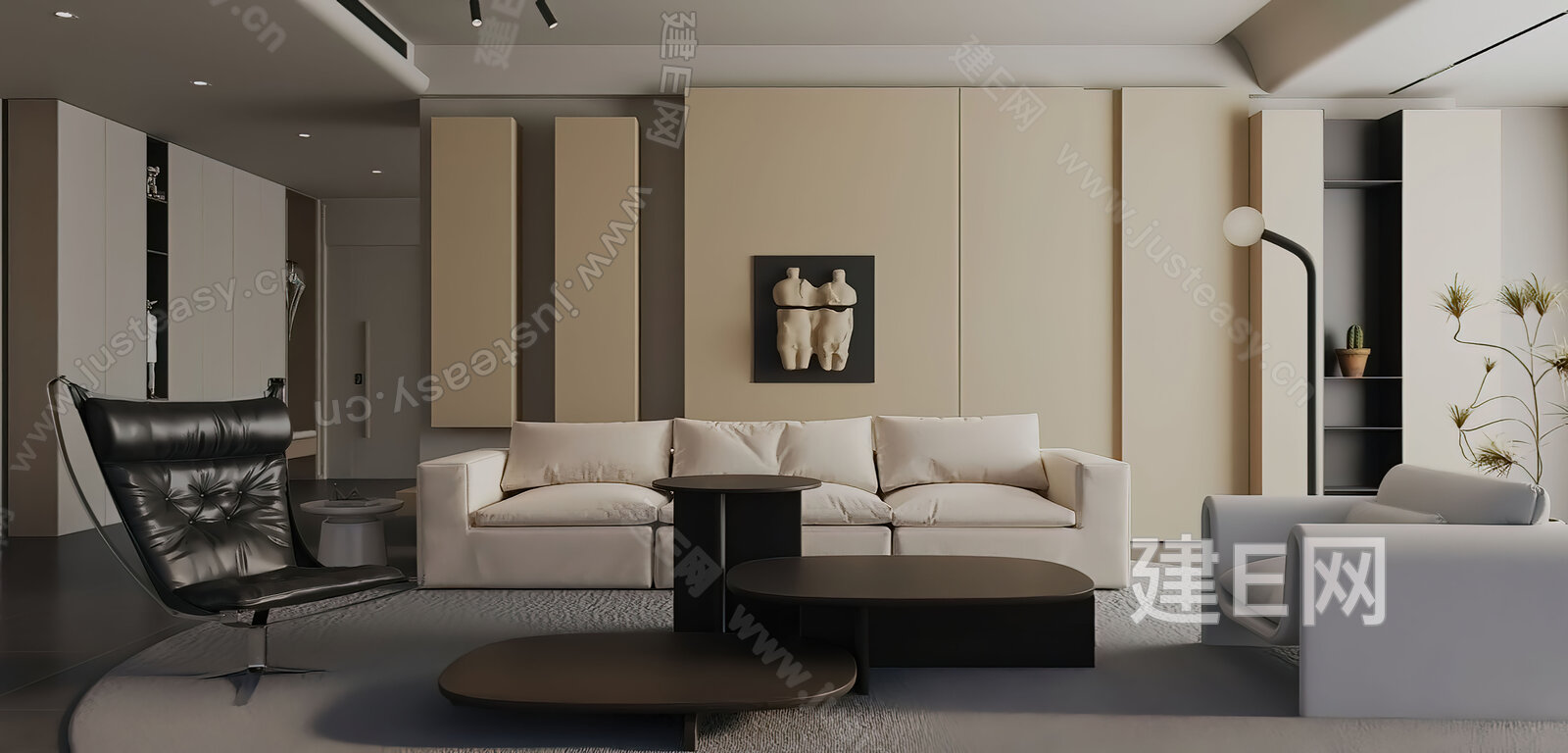 【现代客厅3d模型】建E网_现代客厅3d模型下载[ID:108223860]_打造3d现代客厅模型免费下载平台