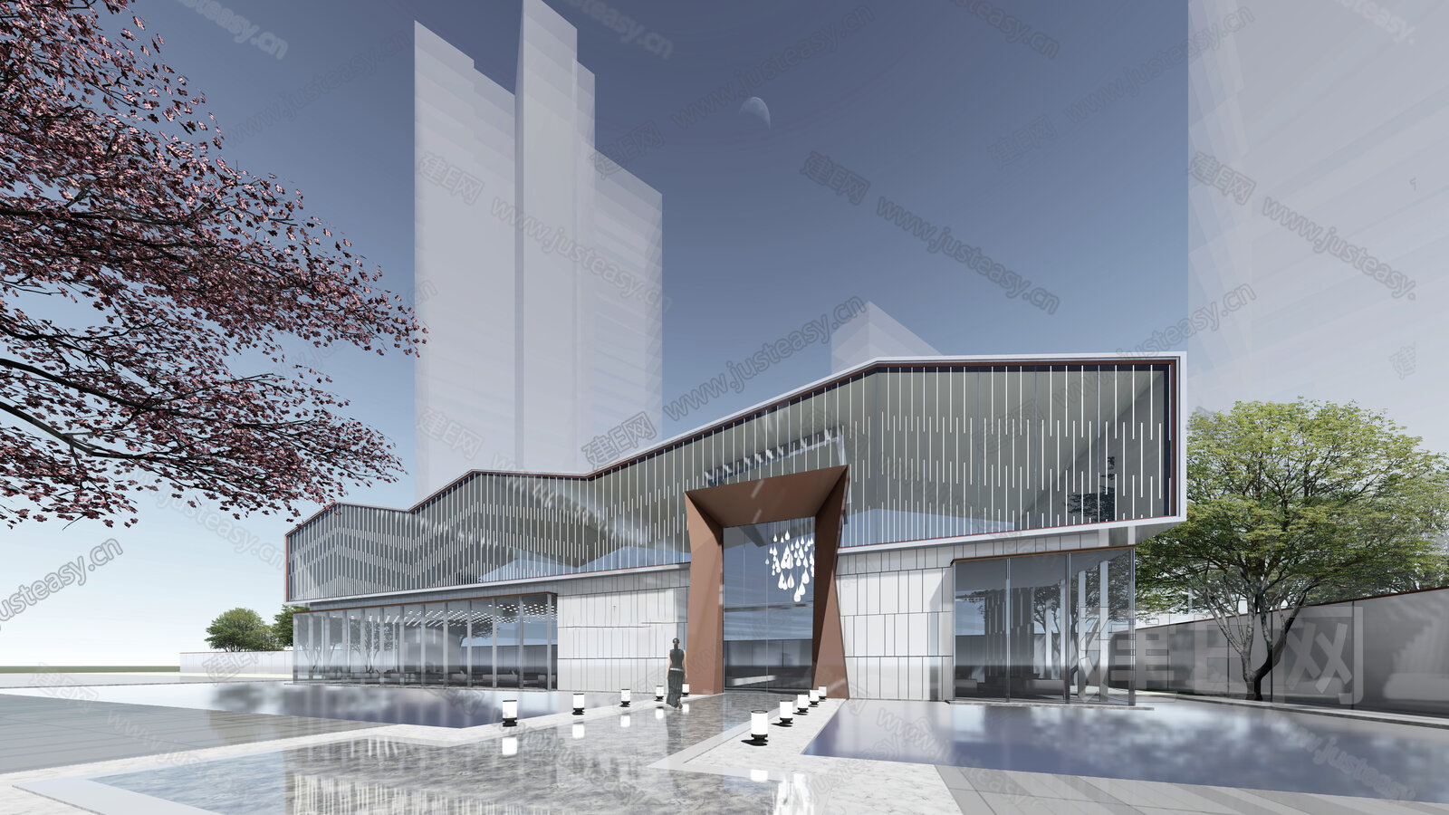 现代售楼处建筑SU模型模型SU模型下载[ID:104223368]_建E室内设计网