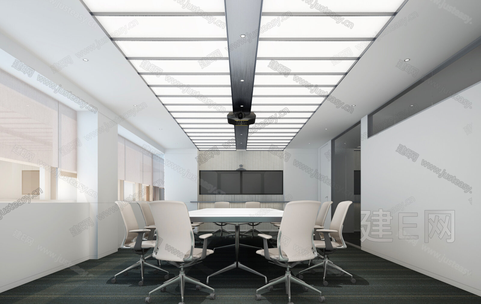 现代会议室3d模型下载[ID:104029476]_建e网3d模型