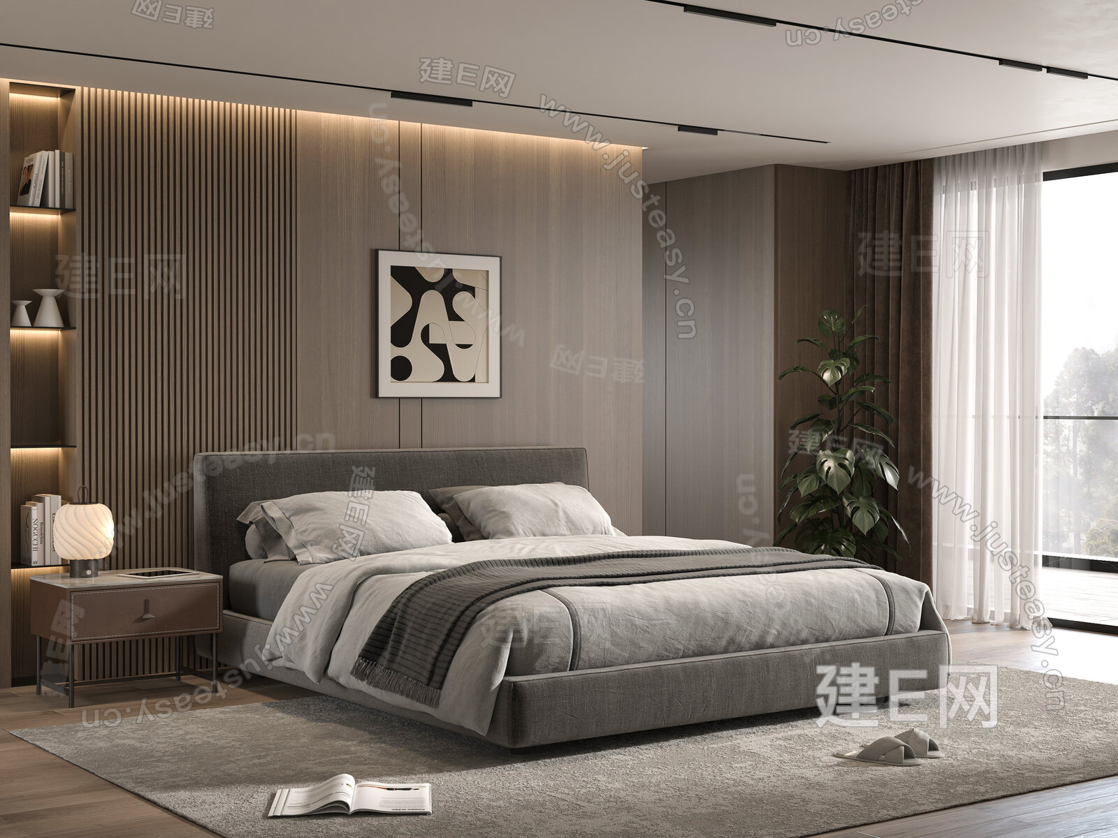 Minotti米洛提 现代双人床模型SU模型下载[ID:114315971]_建E室内设计网