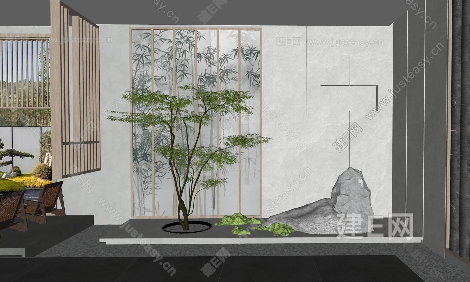 室内景观造景模型SU模型下载[ID:114315892]_建E室内设计网