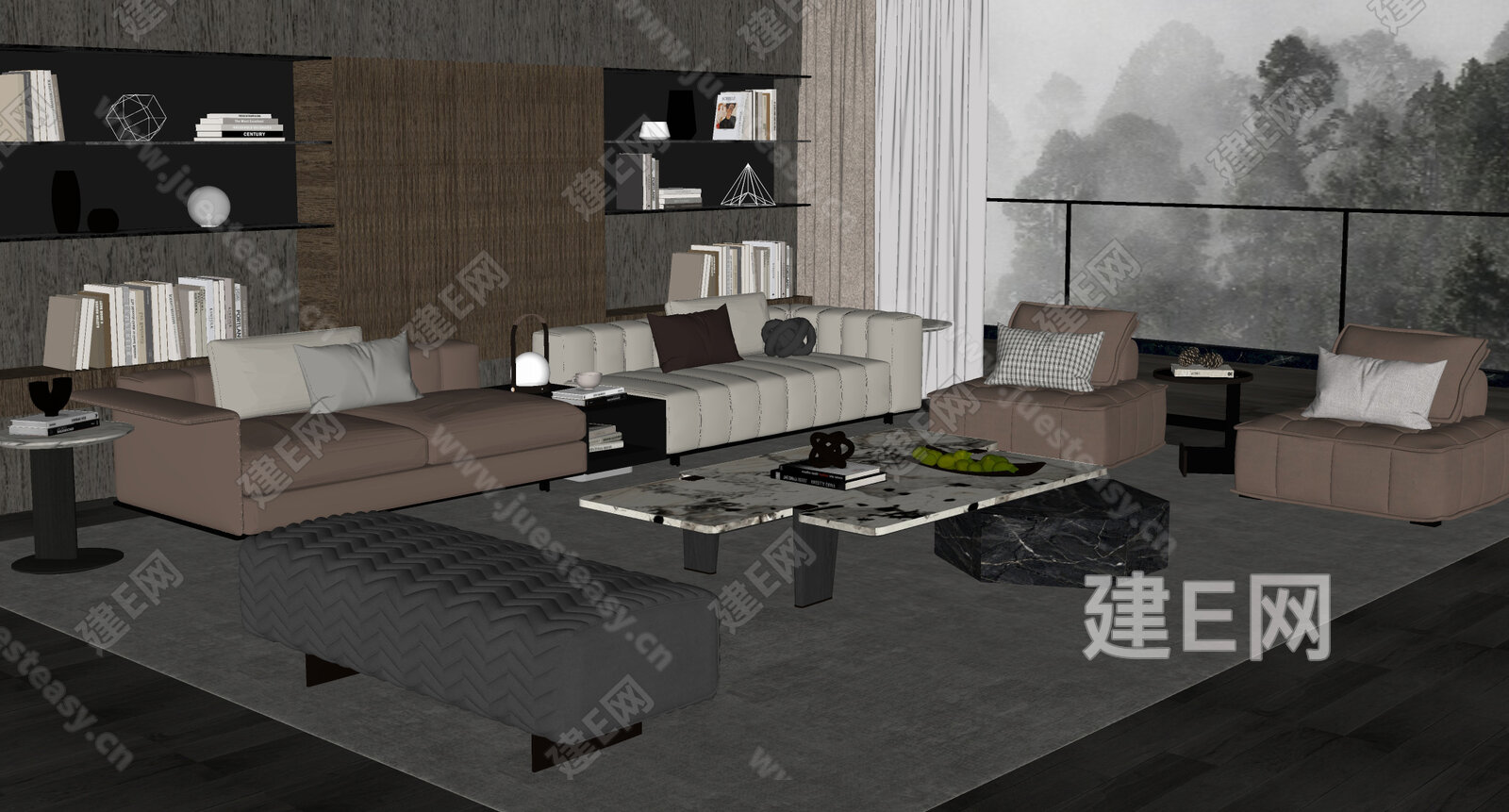 Minotti 米洛提现代沙发茶几模型SU模型下载[ID:114971139]_建e网su模型