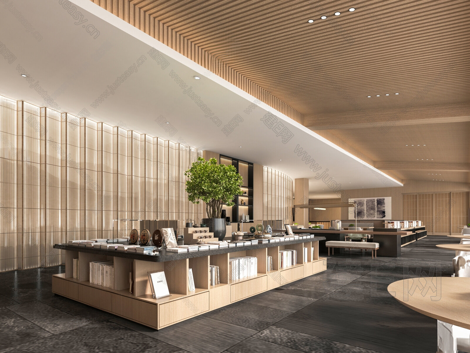 现代图书馆模型SU模型下载[ID:115692067]_建E室内设计网