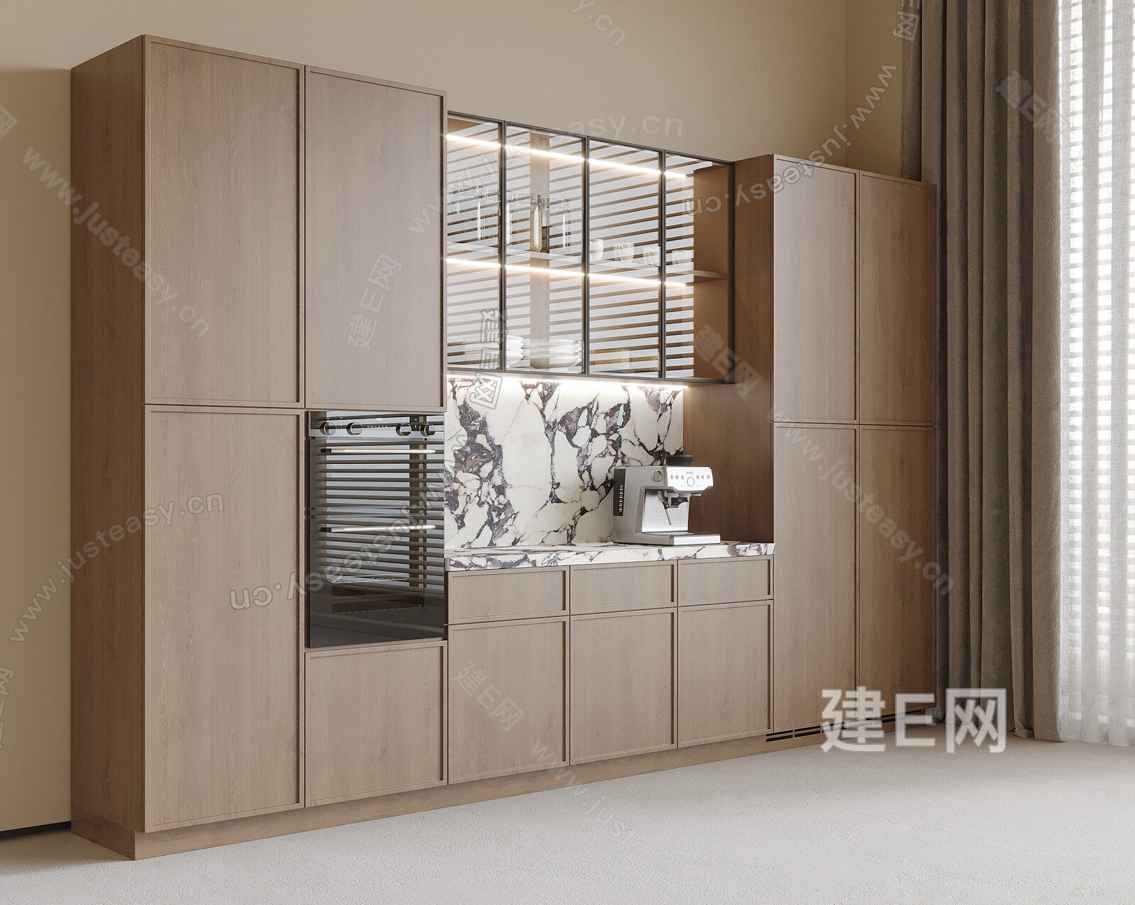 现代橱柜模型SU模型下载[ID:115954407]_建E室内设计网