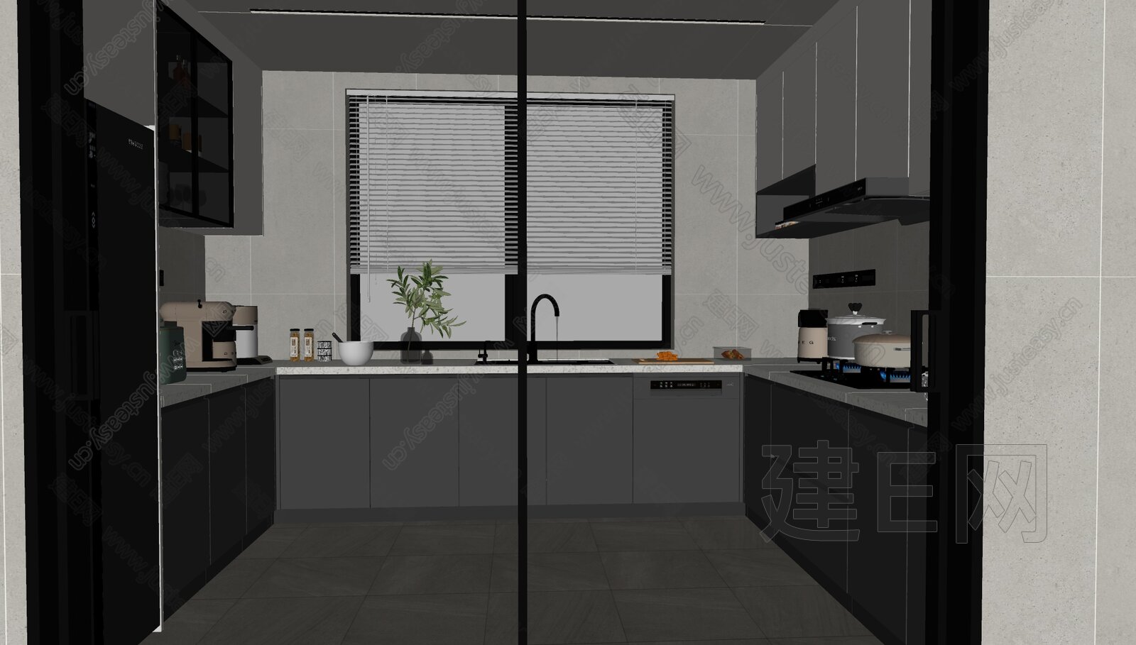 现代厨房 模型SU模型下载[ID:116019731]_建E室内设计网