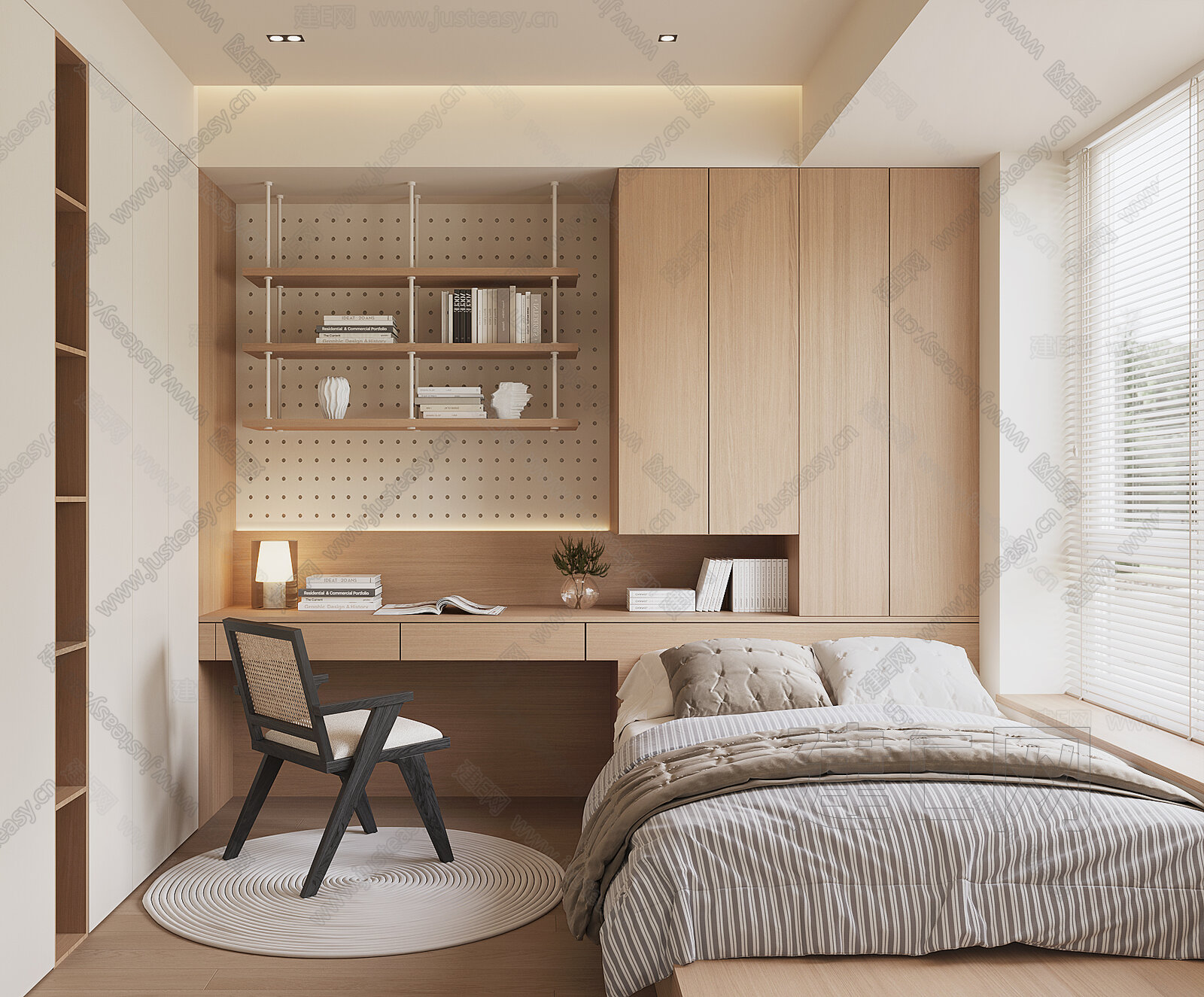 现代榻榻米卧室模型SU模型下载[ID:111563385]_建e网su模型